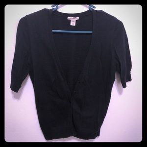 Caslon black short sleeve cardigan sweater - XS
